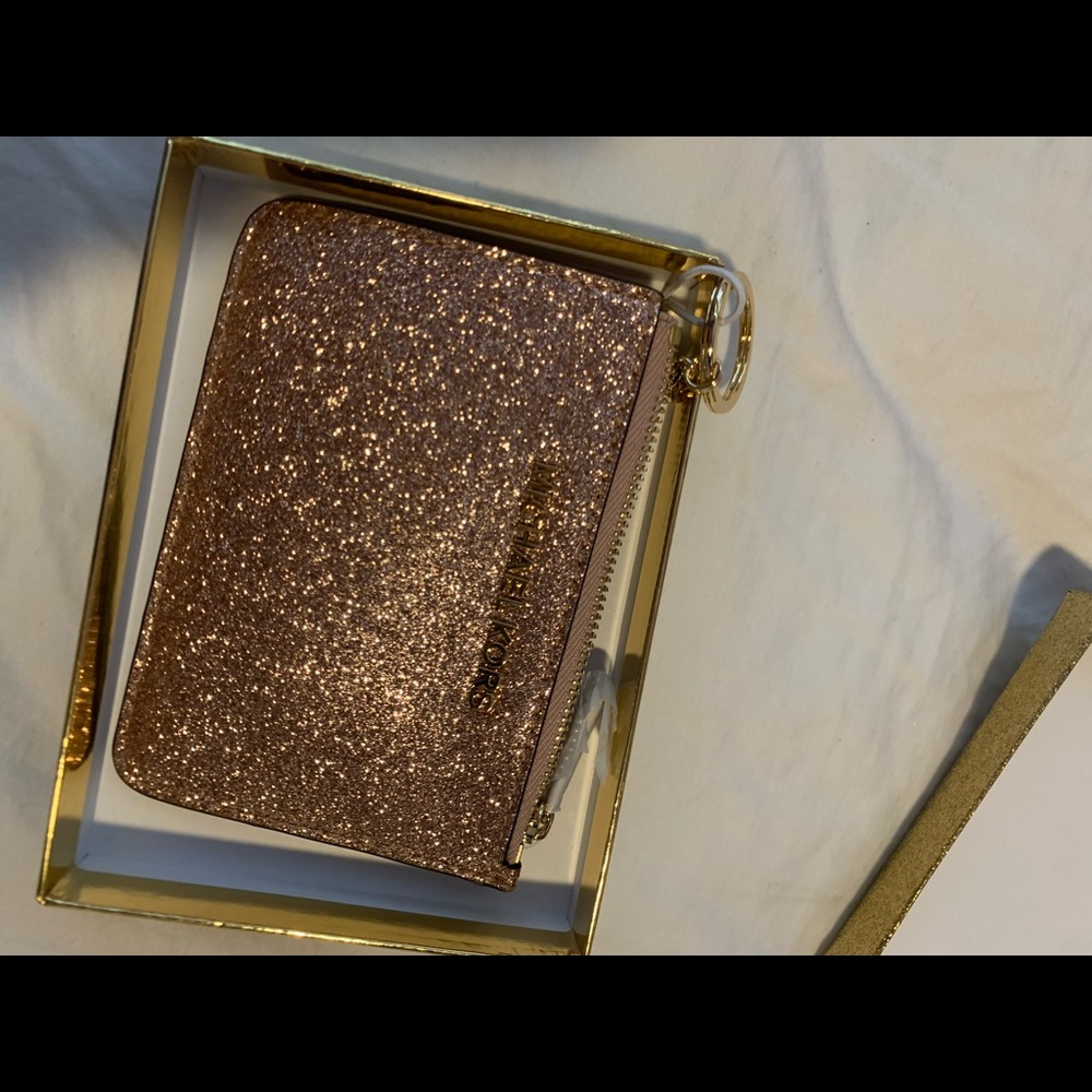 Micheal Kors little pink glitter purse